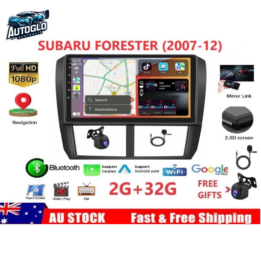 Autoglo Australia 9" (2G+32G) CARPLAY ANDROID GPS BT WiFi Stereo For SUBARU FORESTER (2007-12)
