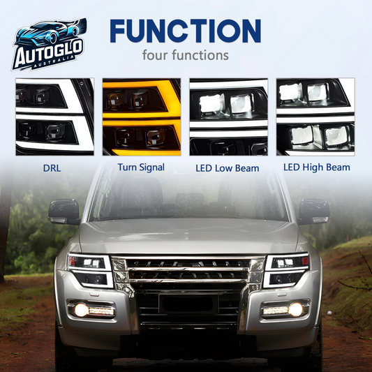 Autoglo Australia LED Headlights For 2006-2021 Mitsubishi Pajero V93/V97