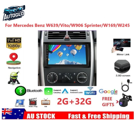 Autoglo Australia 10.1" Android Carplay BT GPS NAVI Stereo for MERCEDEZ BENZ VITO (2GB+32GB)