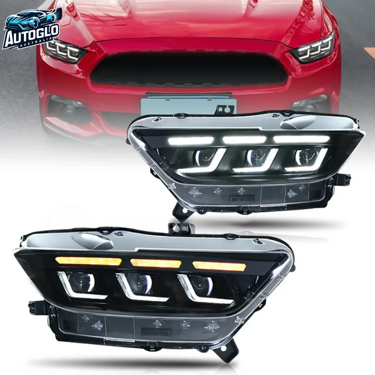 Autoglo Australia LED Headlights for 2015 - 2017 Ford Mustang with startup Animation