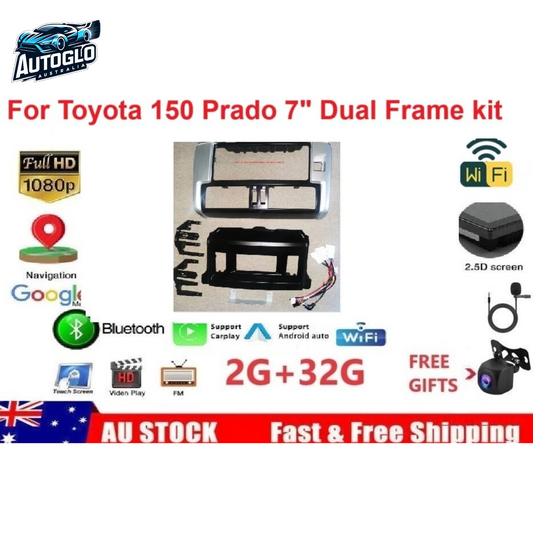 Autoglo Australia 7' Car Stereo OEM Radio Display Original Frame and ISO For Toyota Prado Models