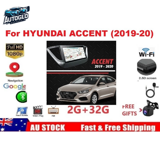 Autoglo Australia 9" (2G+32G) GPS BT WiFi CARPLAY ANDROID STEREO For HYUNDAI ACCENT (2019-20)