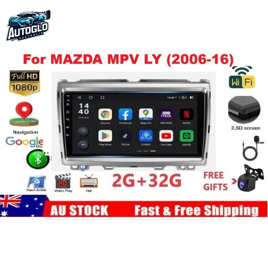 Autoglo Australia 9" (2G+32G) GPS BT WiFi CARPLAY ANDROID Stereo For MAZDA MPV LY (2006-16)