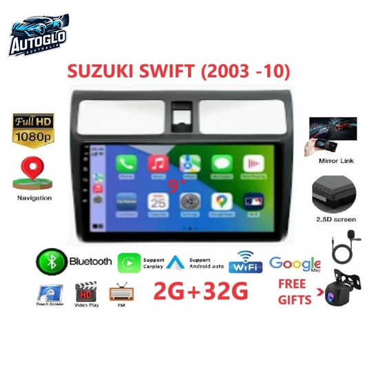 Autoglo Australia 9" GPS BT CARPLAY ANDROID Stereo For SUZUKI SWIFT 2003-10 (2G+32G)
