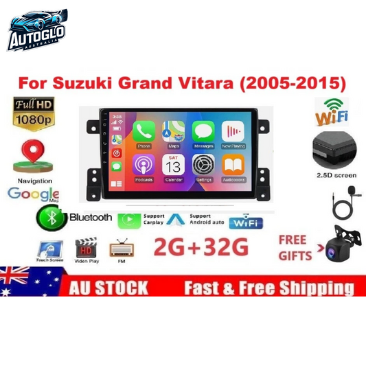 Autoglo Australia 9" (2G+32G) GPS BT WiFi CARPLAY ANDROID Stereo For Suzuki Grand Vitara (2005-15)