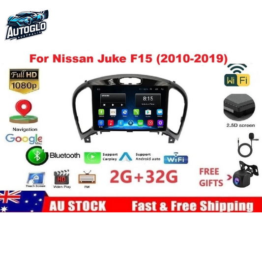 Autoglo Australia 9" Android Carplay BT GPS WiFi Stereo for Nissan Juke F15 (2010-19) (2GB+32G)