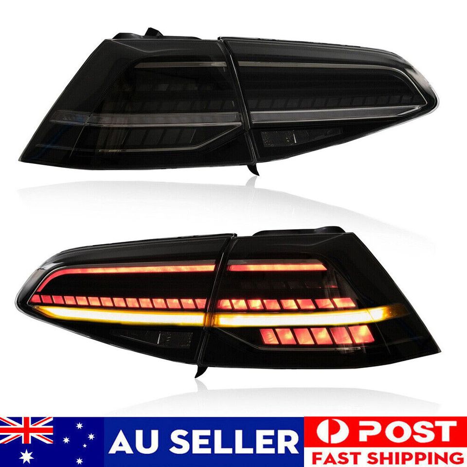 2pcs VLAND LED Tail lights Fit Volkswagen Golf 7 MK7 13-19 Smoked rear Lamps - Autoglo Australia