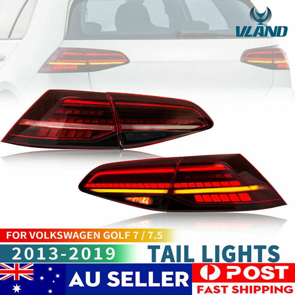 2pcs VLAND LED Tail lights Fit Volkswagen Golf 7 MK7 13-19 rear Lamps - Autoglo Australia