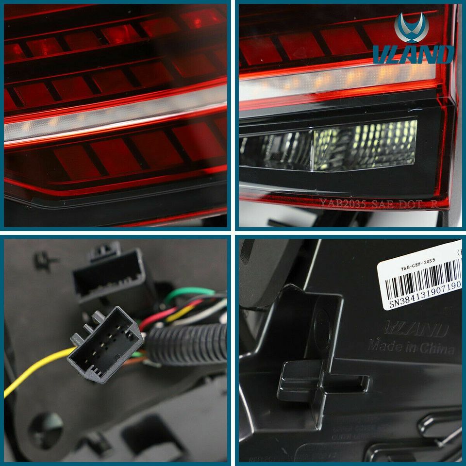 2pcs VLAND LED Tail lights Fit Volkswagen Golf 7 MK7 13-19 rear Lamps - Autoglo Australia