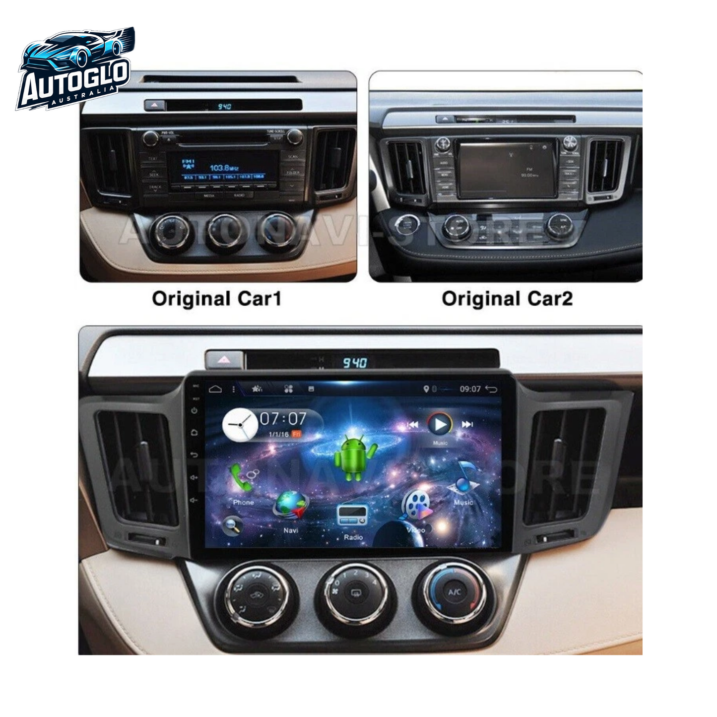 Autoglo Australia 10.1" Android 12 Stereo Carplay for Toyota RAV4 2015-2017 BT GPS NAVI 2GB+32GB