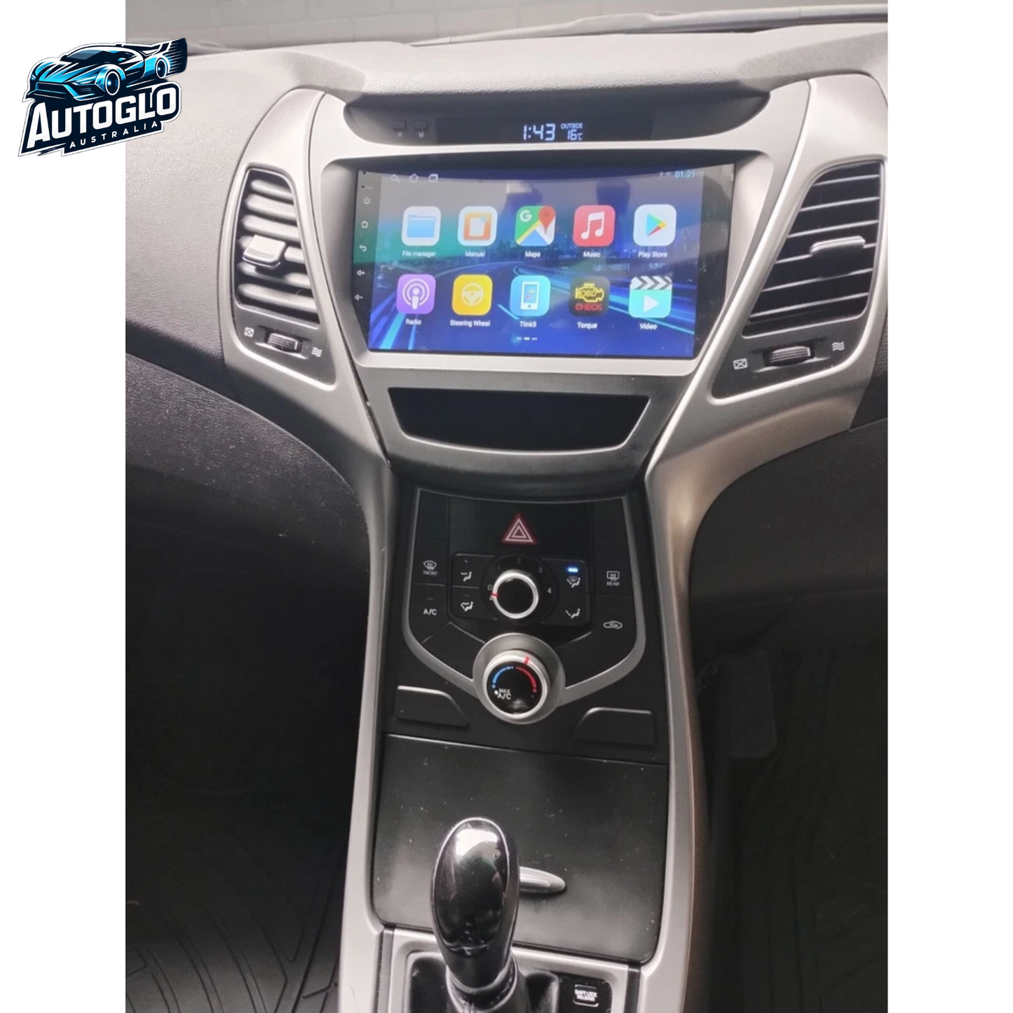 Autoglo Australia 9" CarPlay Android For HYUNDAI ELANTRA (2014-16) GPS BT WiFi 2GB+32GB