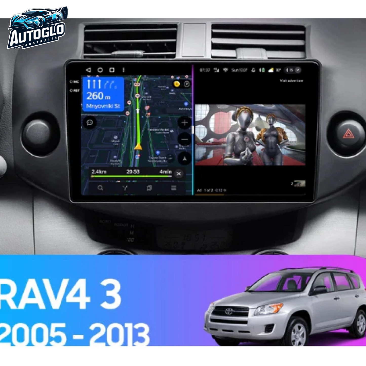 Autoglo Australia 9" (2G+32G) GPS BT WiFi CARPLAY ANDROID Stereo For TOYOTA RAV4 (2007+)