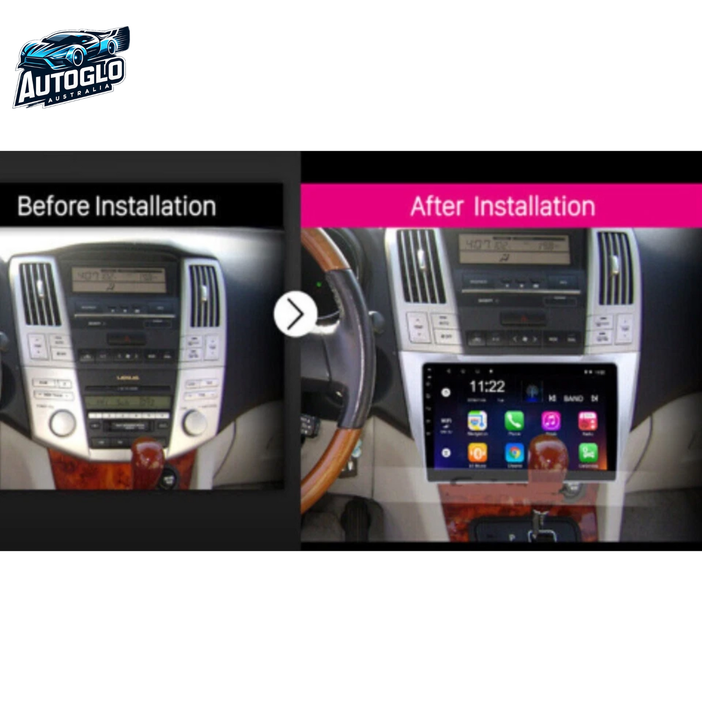 Autoglo Australia 9" Android 12 Stereo Carplay for Lexus RX300 RX330 RX350 (2003-10)