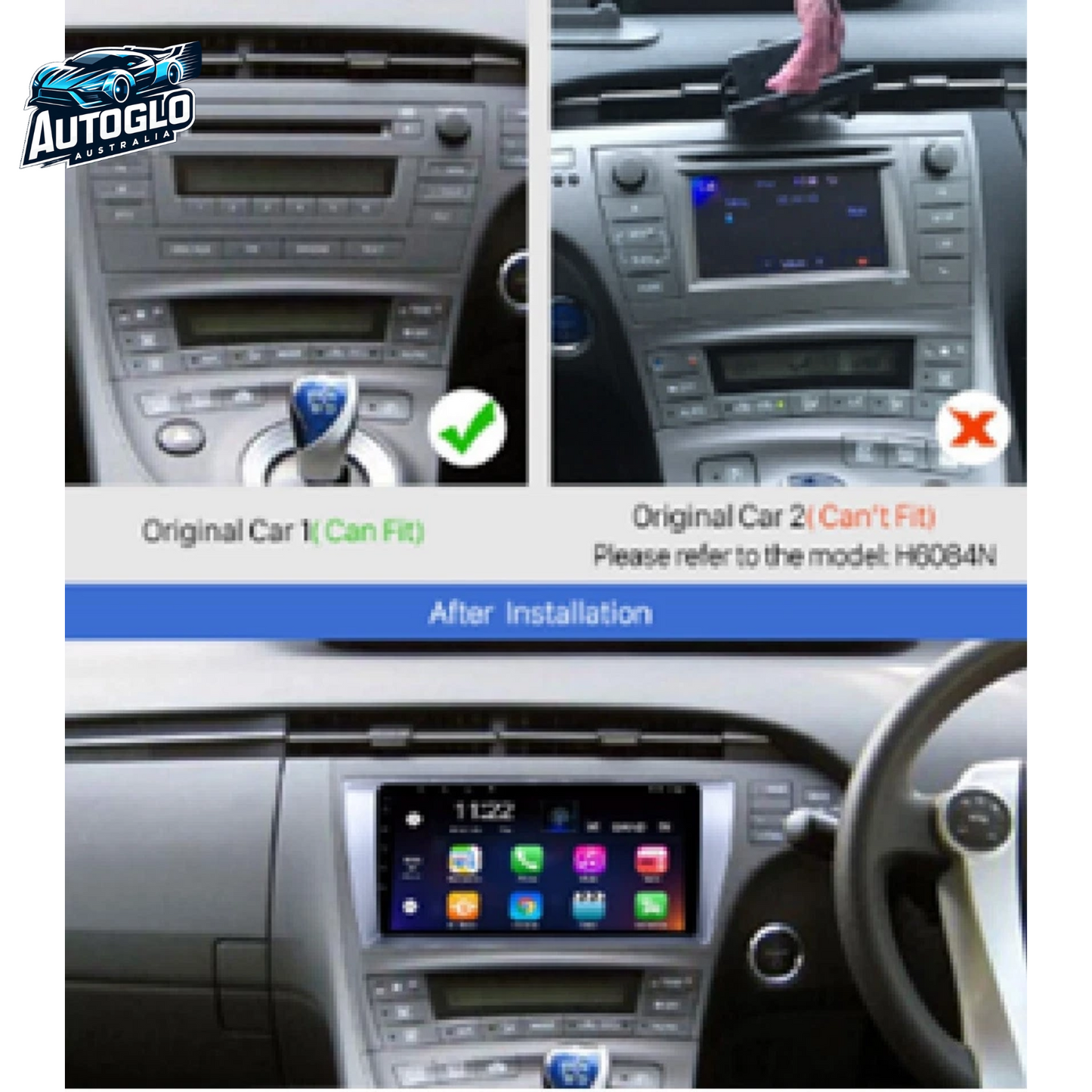 Autoglo Australia 10.1" Carplay Android BT GPS WiFi Stereo for TOYOTA PPRIUS (2009-15) 2+32G