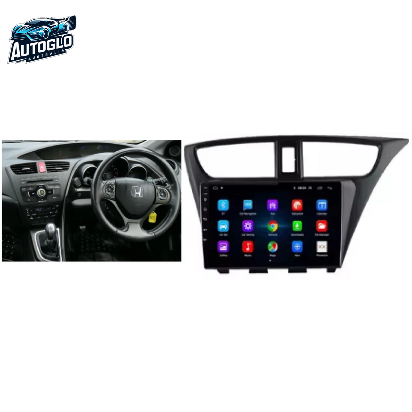 Autoglo Australia 9" (2G+32G) GPS BT WiFi CARPLAY ANDROID STEREO AUTO For HONDA CIVIC (2012-14)