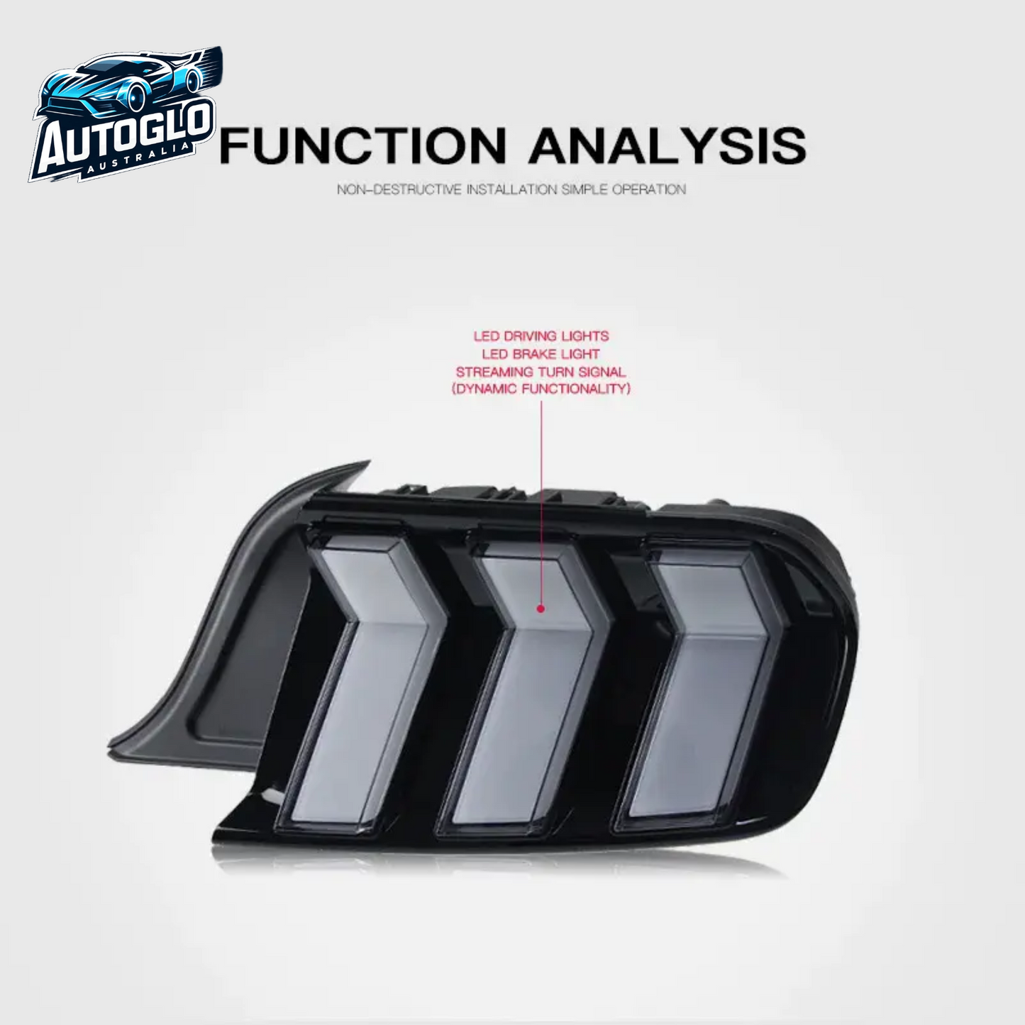 Autoglo Australia Smoked LED Taillights for 2015 - 2023 Ford mustang