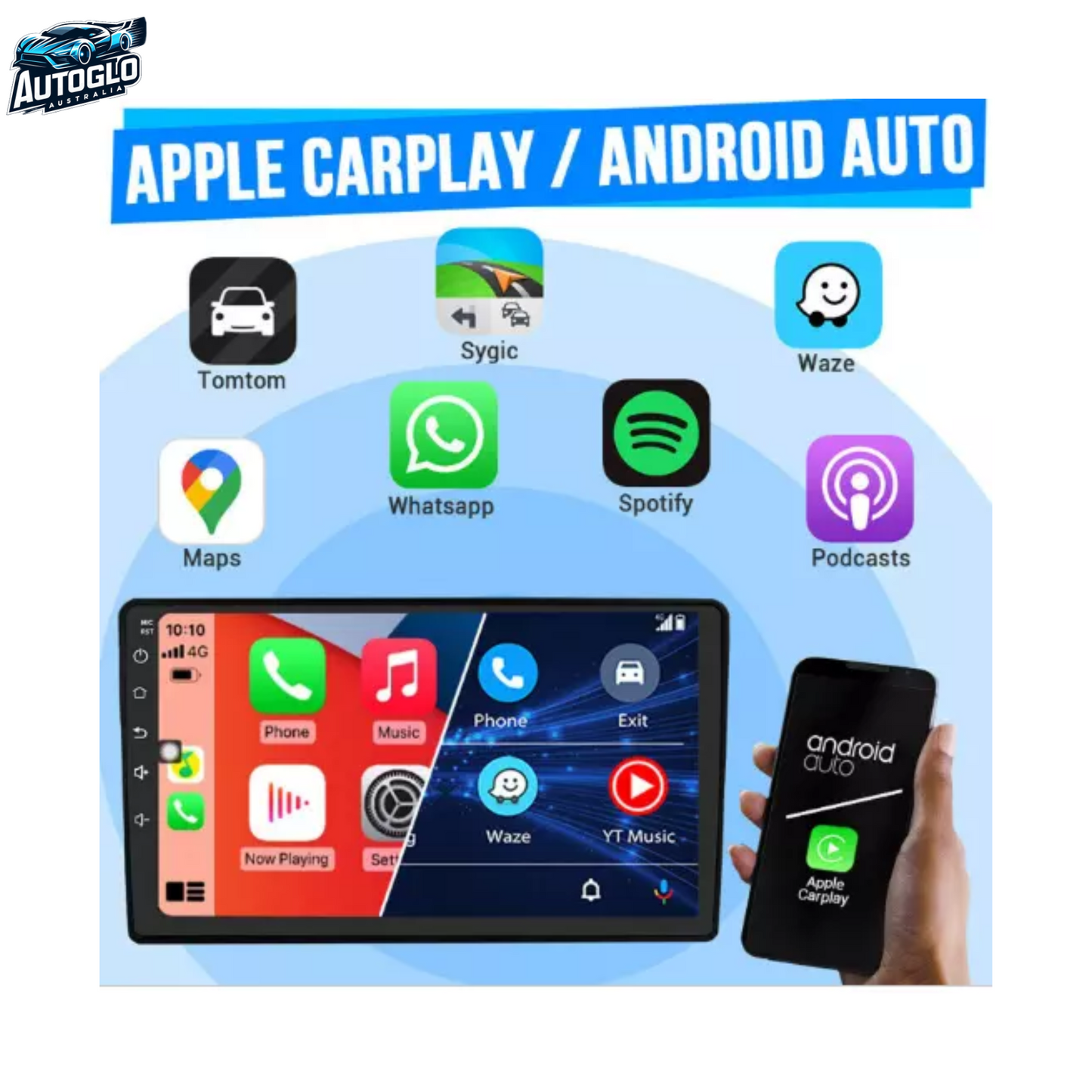 Autoglo Australia 9" CarPlay Android For MAHINDRA XUV500 (2010+) GPS BT WiFi (2GB+32GB)