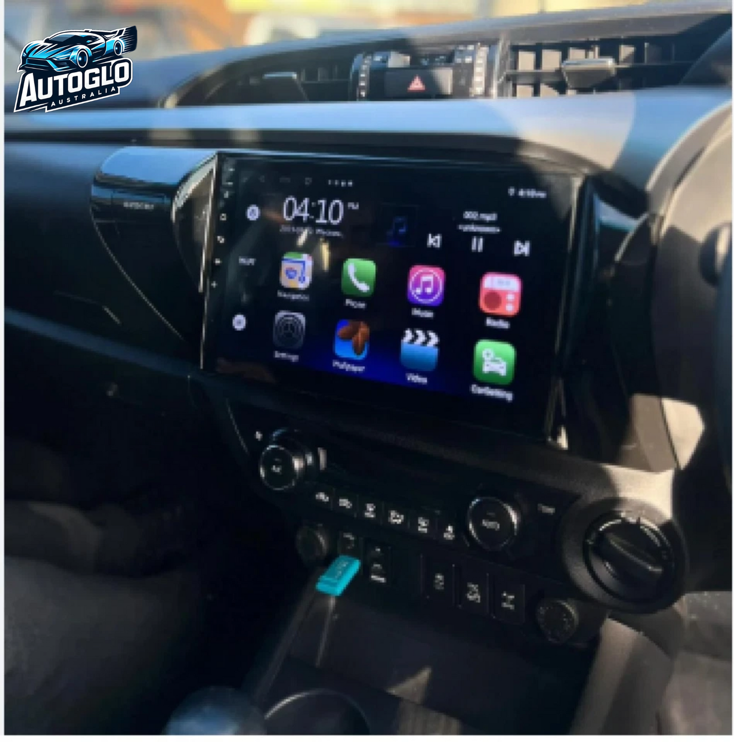 Autoglo Australia 10" CARPLAY ANDROID BT (2G+32G) For TOYOTA HILUX (2015-19)+ Mic + Rev. Camera