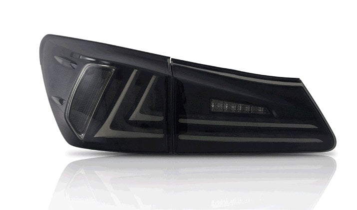 VLAND LED Tail Lights For 2006-2013 Lexus IS250 IS350 ISF Smoked Lens Rear Lamps