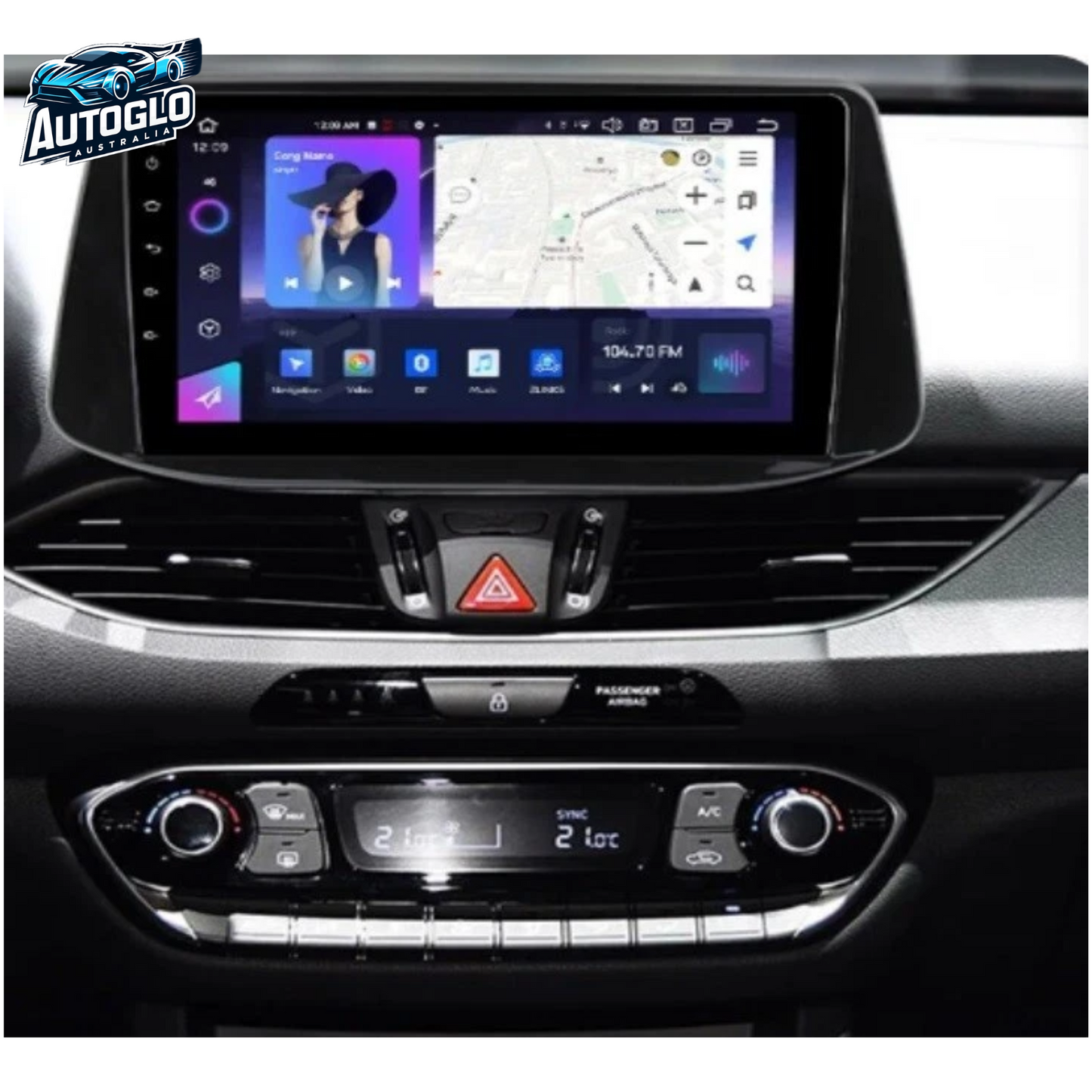 Autoglo Australia 9" (2G+32G) GPS BT WiFi CARPLAY ANDROID Stereo For HYUNDAI i30 (2017-21)