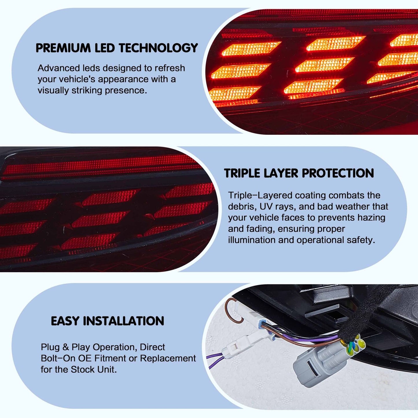 Detailed View of LED Features in VLAND Tail Lights.