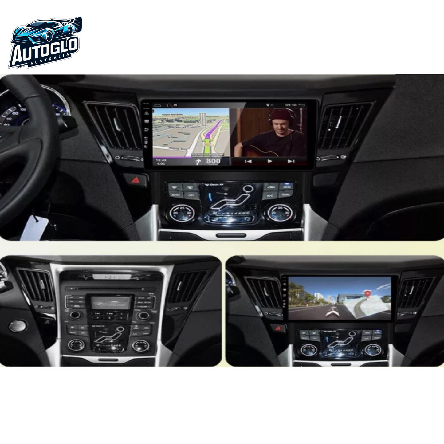 Autoglo Australia 9" Carplay Android 13 GPS BT Stereo For Hyundai I45 IX45 SONATA (2009-12) +Gifts