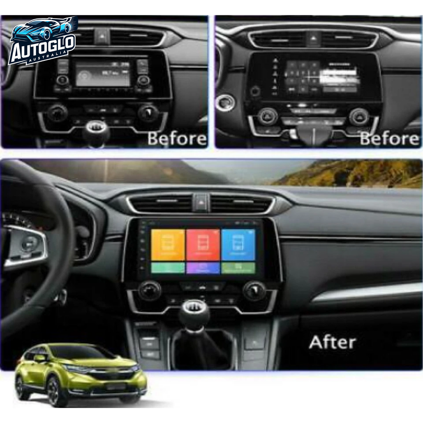 Autoglo Australia 9" Carplay Android BT GPS 2+32G Stereo for HONDA CRV (2017+)+Rev. Cam-Gifts