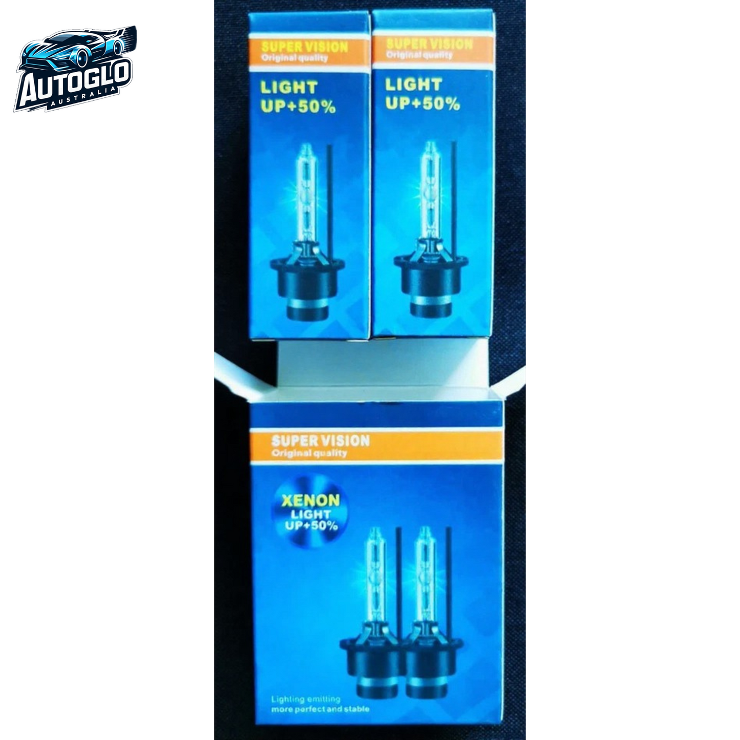 Autoglo Australia 2X D3S Headlight Light Heavy Duty Premium Xenon 8000K Xenon HID Globes