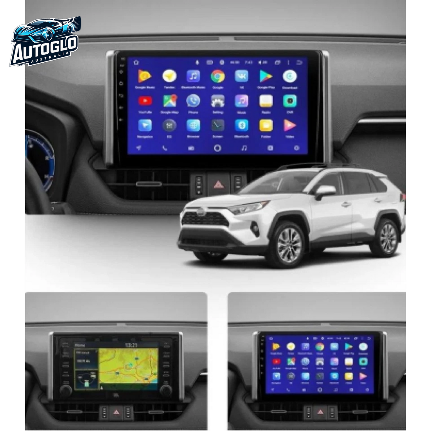 Autoglo Australia 10.1" Android 13 Carplay BT GPS Stereo for Toyota RAV4 2GB+32GB (2018-2020)
