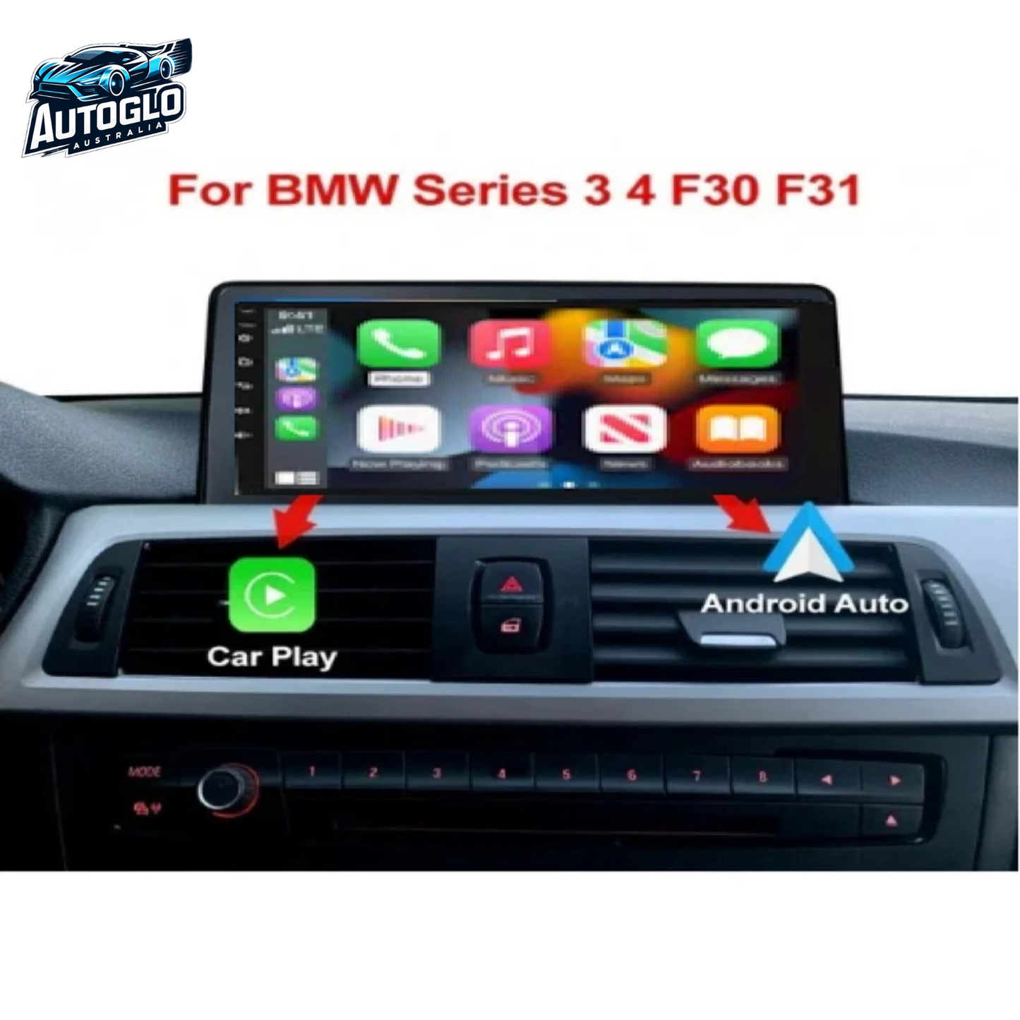 Autoglo Australia BMW 3/4 Series F-Models 9" Carplay Android BT GPS 4G Auto Stereo (NBT only)