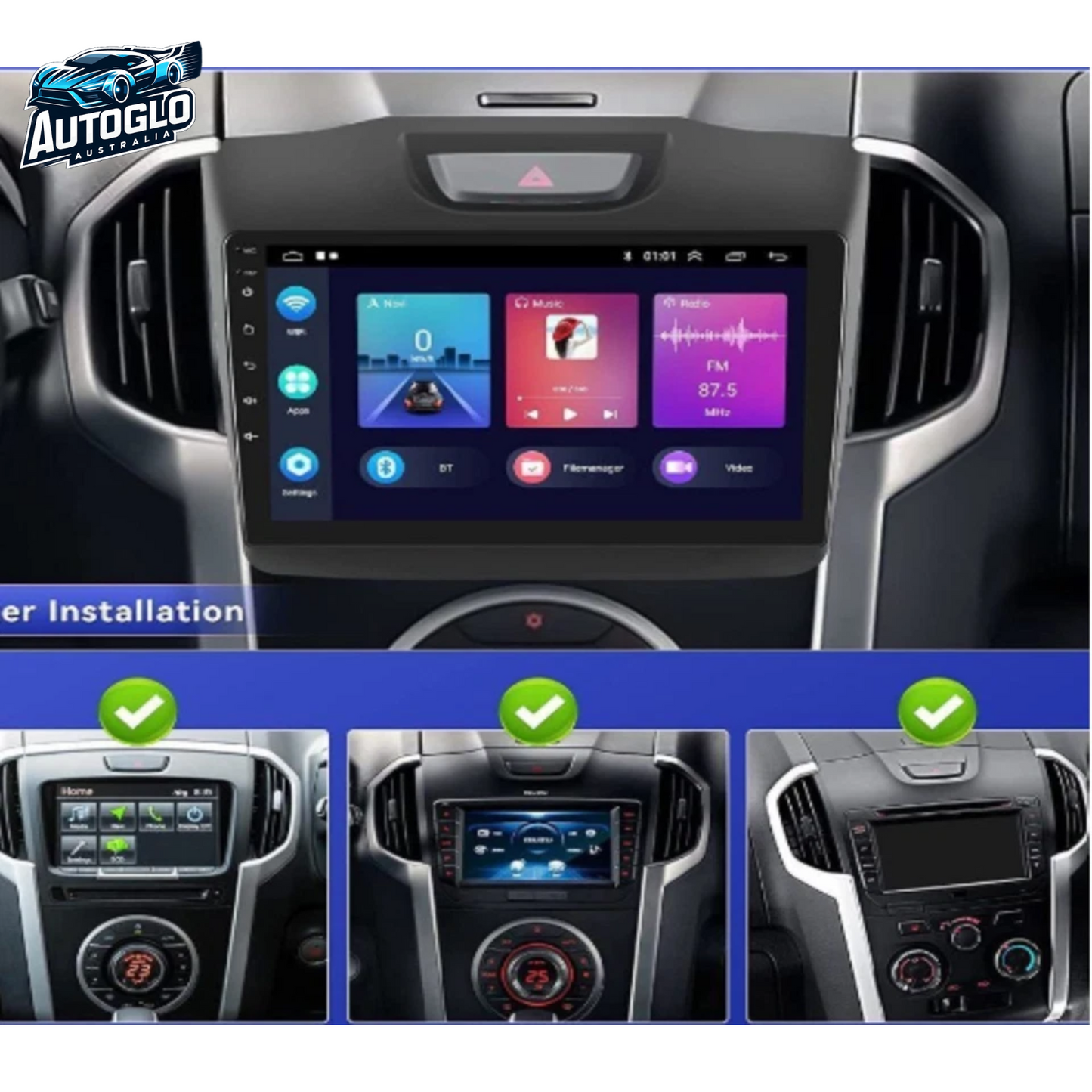 Autoglo Australia 9" Carplay BT GPS WiFi Stereo for D-Max COLORADO (2012-16) 2+32G