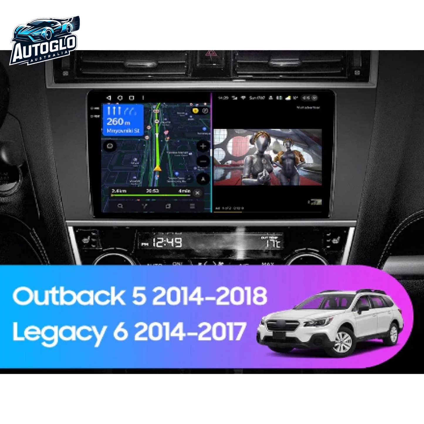 Autoglo Australia 9" (2G+32G) GPS BT WiFi CARPLAY Stereo For SUBARU LEGACY OUTBACK (2012-15)