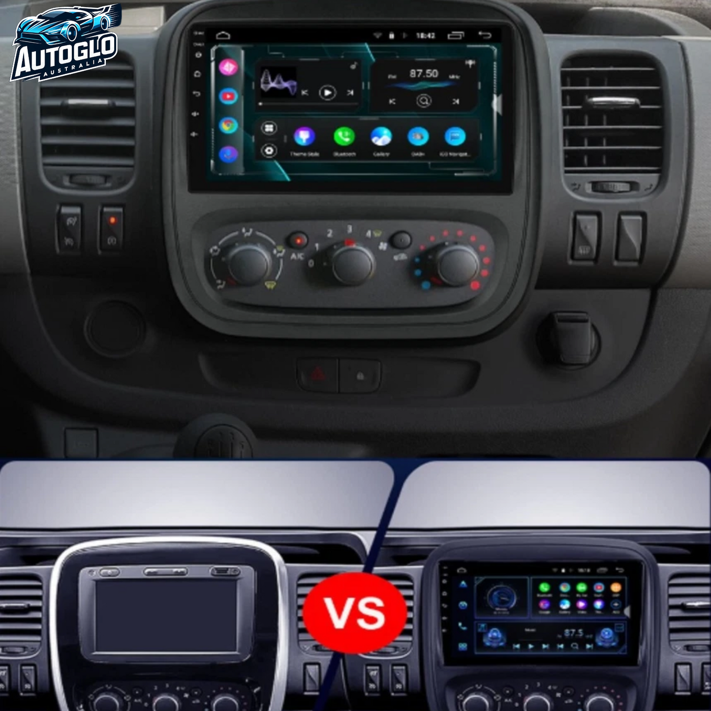 Autoglo Australia 9" (2GB+32G) Android Carplay BT GPS Stereo for RENAULT TRAFFIC (2015-19)