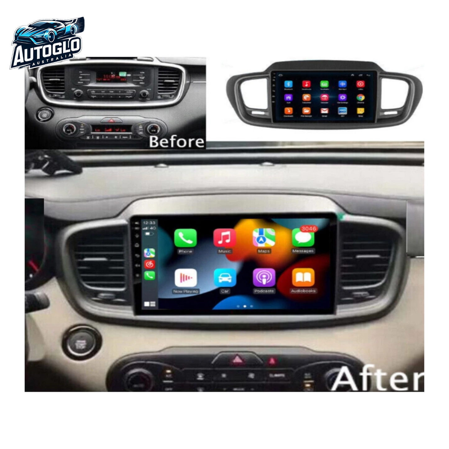 Autoglo Australia 10" (2G+32G) GPS BT WiFi CARPLAY ANDROID Stereo For Kia Sorento (2015-18)