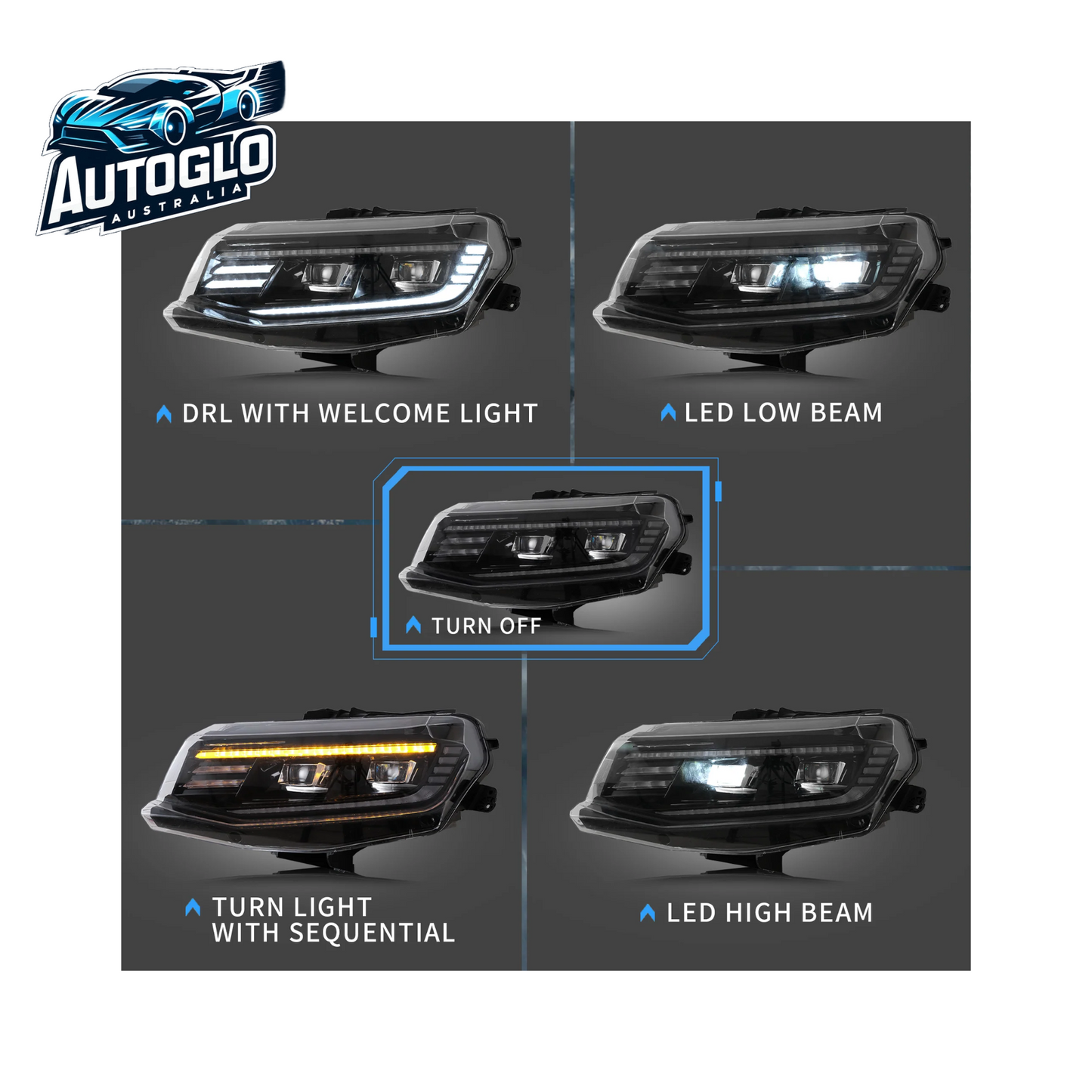 VLAND Projector Headlights For Chevrolet / Chevy Camaro LT SS RS ZL LS 2016-2018