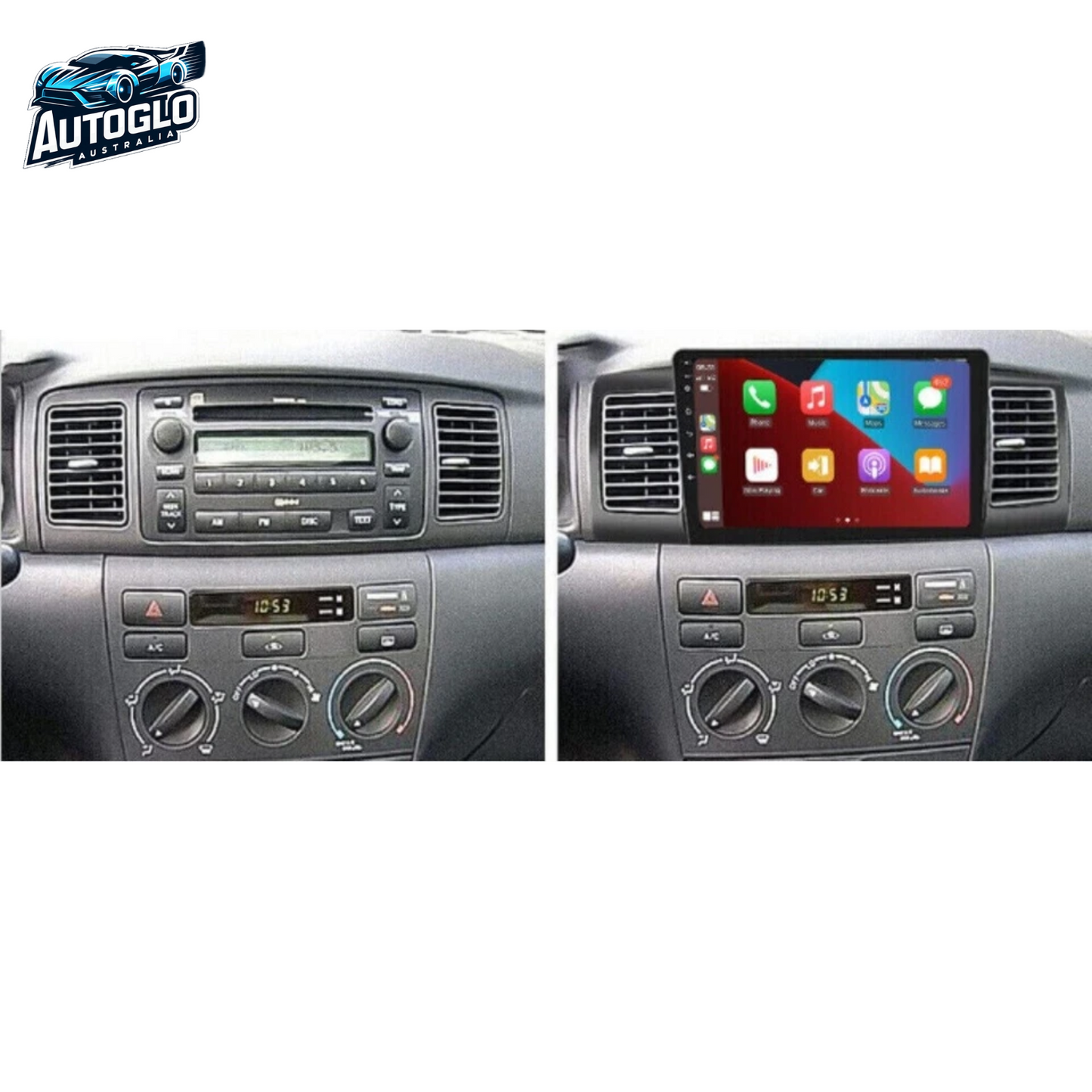 Autoglo Australia 9" (2G+32G) GPS BT WiFi CARPLAY ANDROID Stereo For TOYOTA COROLLA (2001-06)
