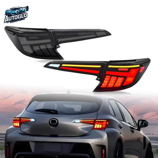Autoglo Australia Led Tail Lights For Toyota Corolla Hatchback 2018-2023 DRL Start UP Animation