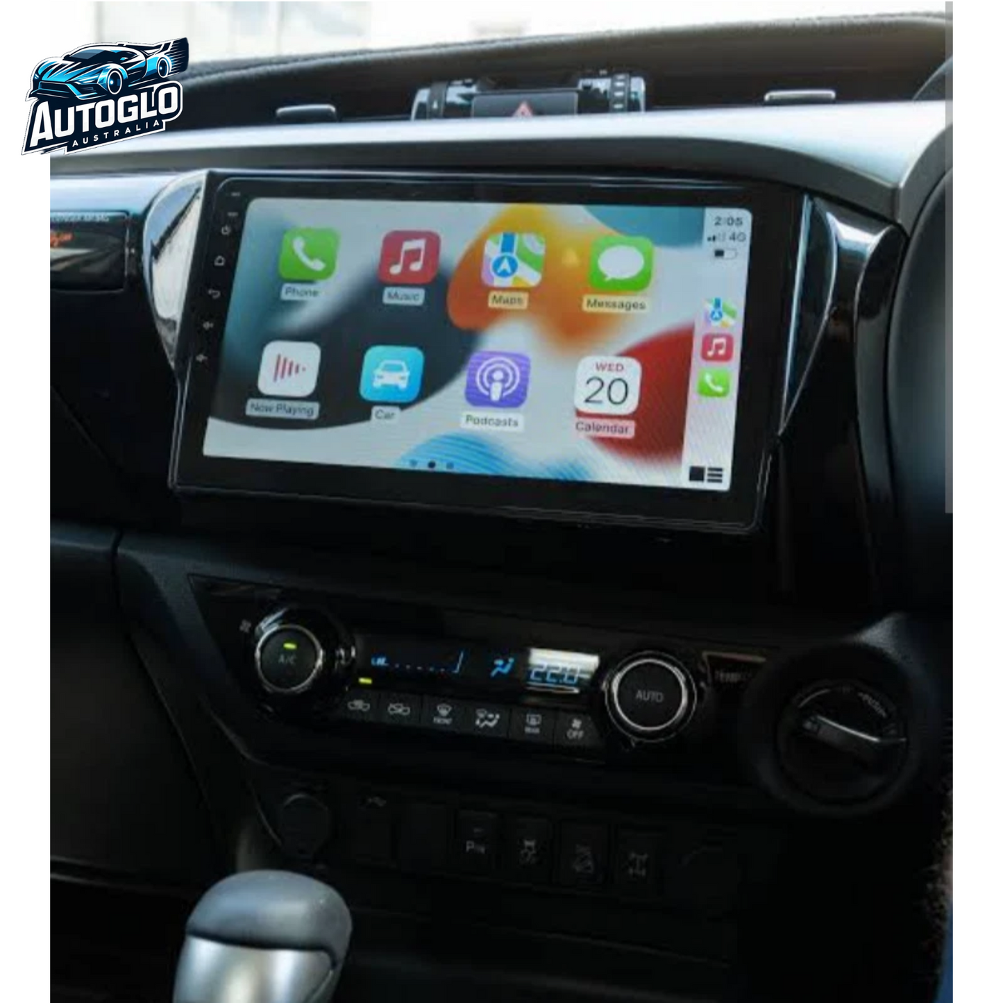 Autoglo Australia 10.1" Android Carplay Stereo for Toyota Hilux 2015-18 BT GPS (2GB+32GB) +Rev.Cam