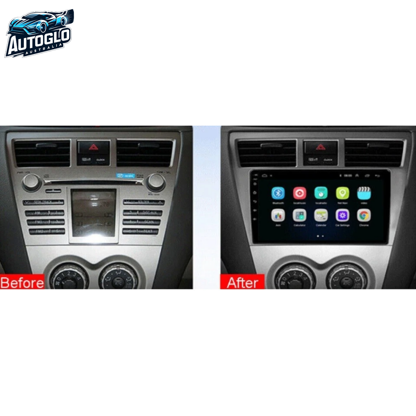Autoglo Australia 9" (2G+32G) GPS BT WiFi CARPLAY ANDROID Stereo For TOYOTA YARIS (2006-12)
