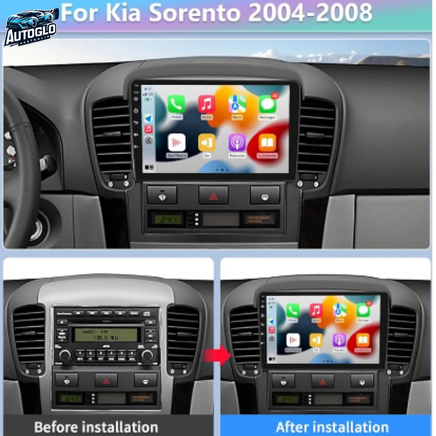 Autoglo Australia 9" (2GB+32G) Android Carplay BT GPS Stereo for KIA SORENTO (2004-08)