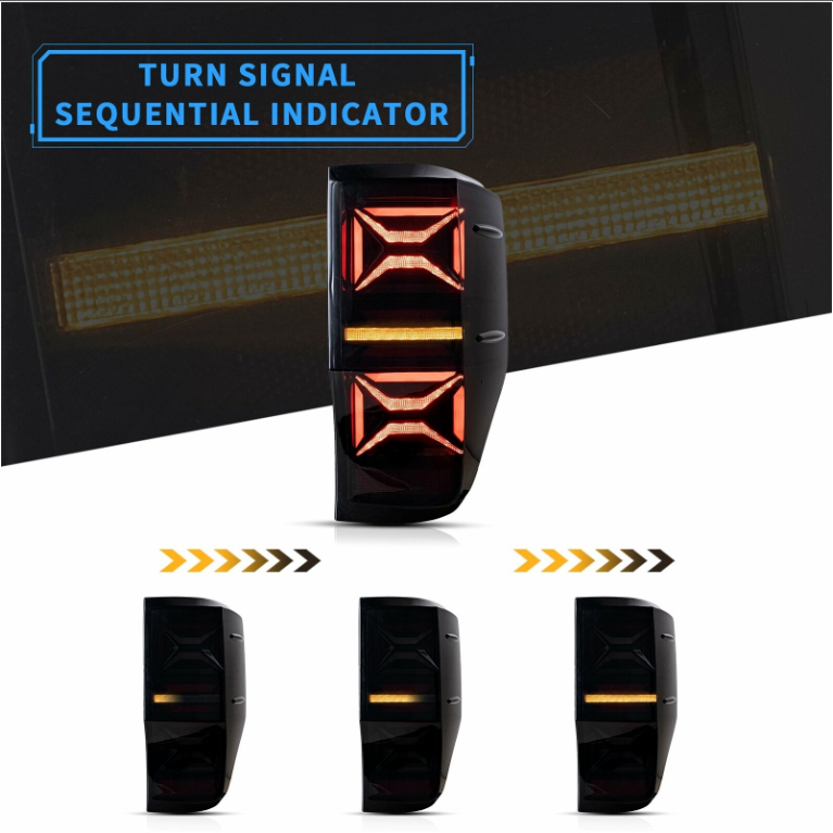 VLAND Full LED Tail Lights For Ford Ranger T6 2012-2018 With Sequential Signals