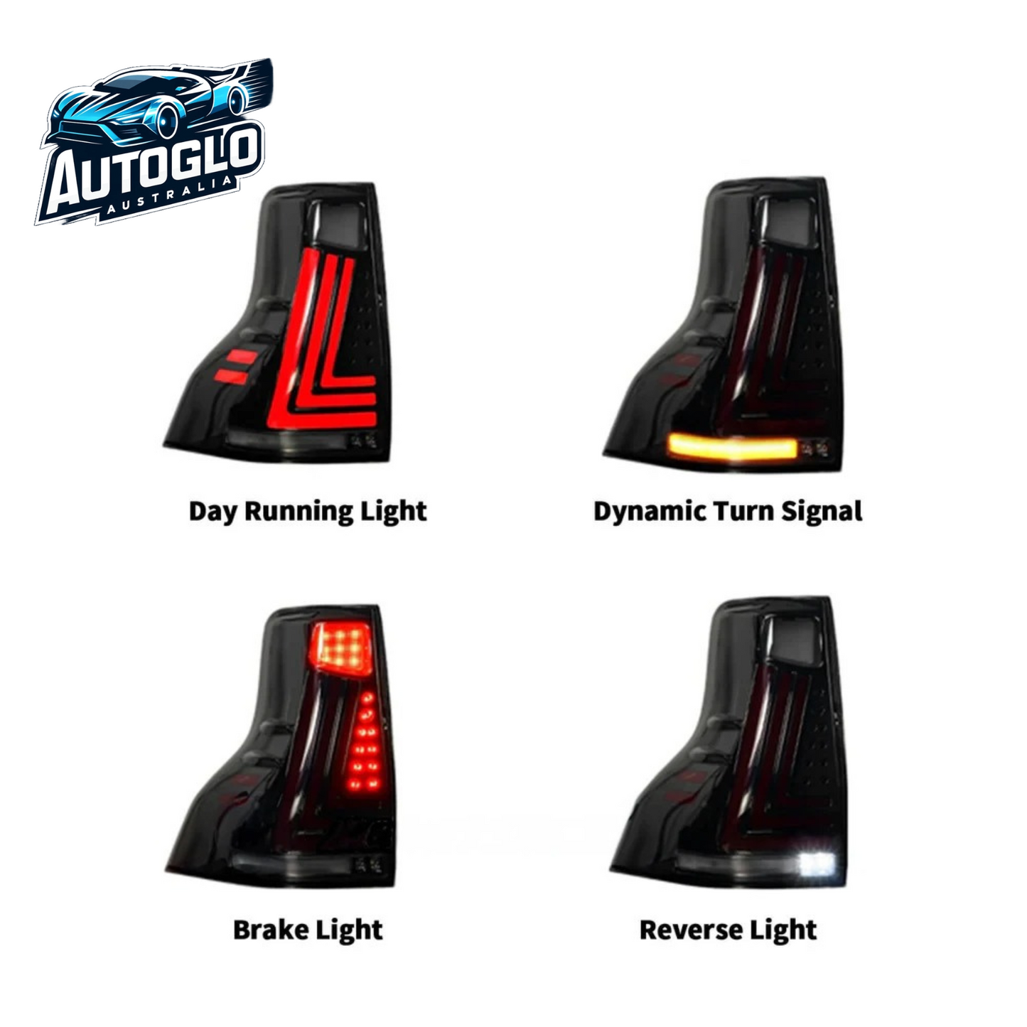 Autoglo Australia LED Tail Lights for Toyota Land Cruiser Prado 2010-2021
