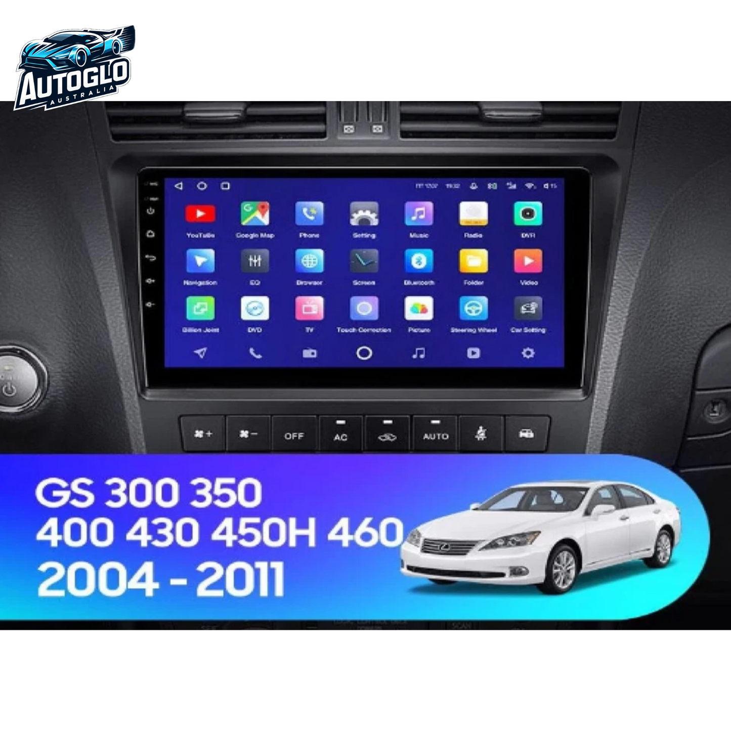 Autoglo Australia 9" Android 13 Carplay Stereo BT GPS for Lexus GS300 GS400 GS430 (1998-2011)