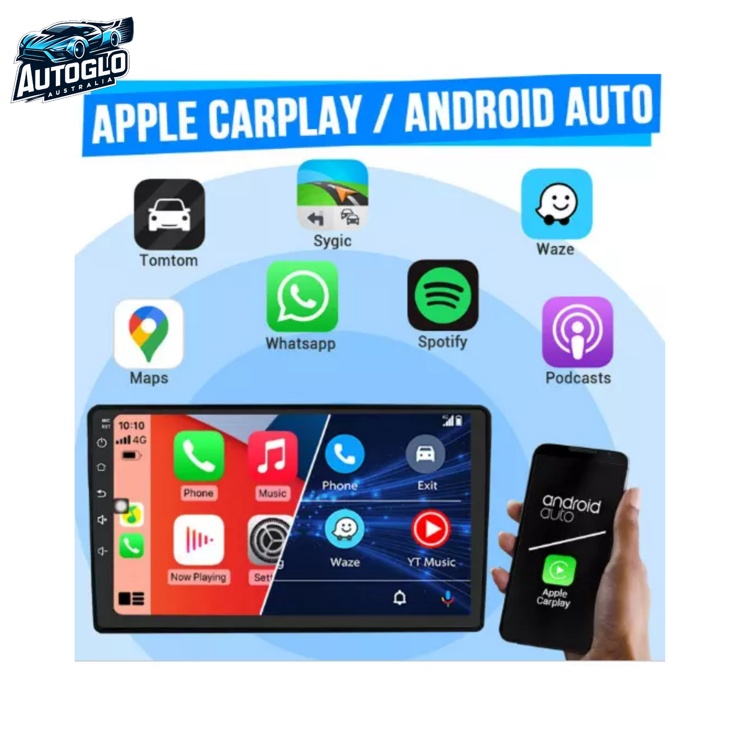 Autoglo Australia 9" (2+32GB) CarPlay Android 13.0 BT GPS WiFi Stereo For Peugeot 206 (2001 -16)