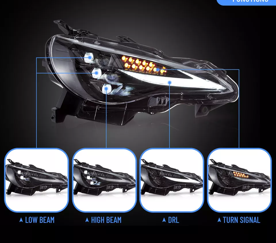 VLAND Full LED V3 Projector Headlights For 2012-20 Toyota 86 Subaru BRZ  DRL