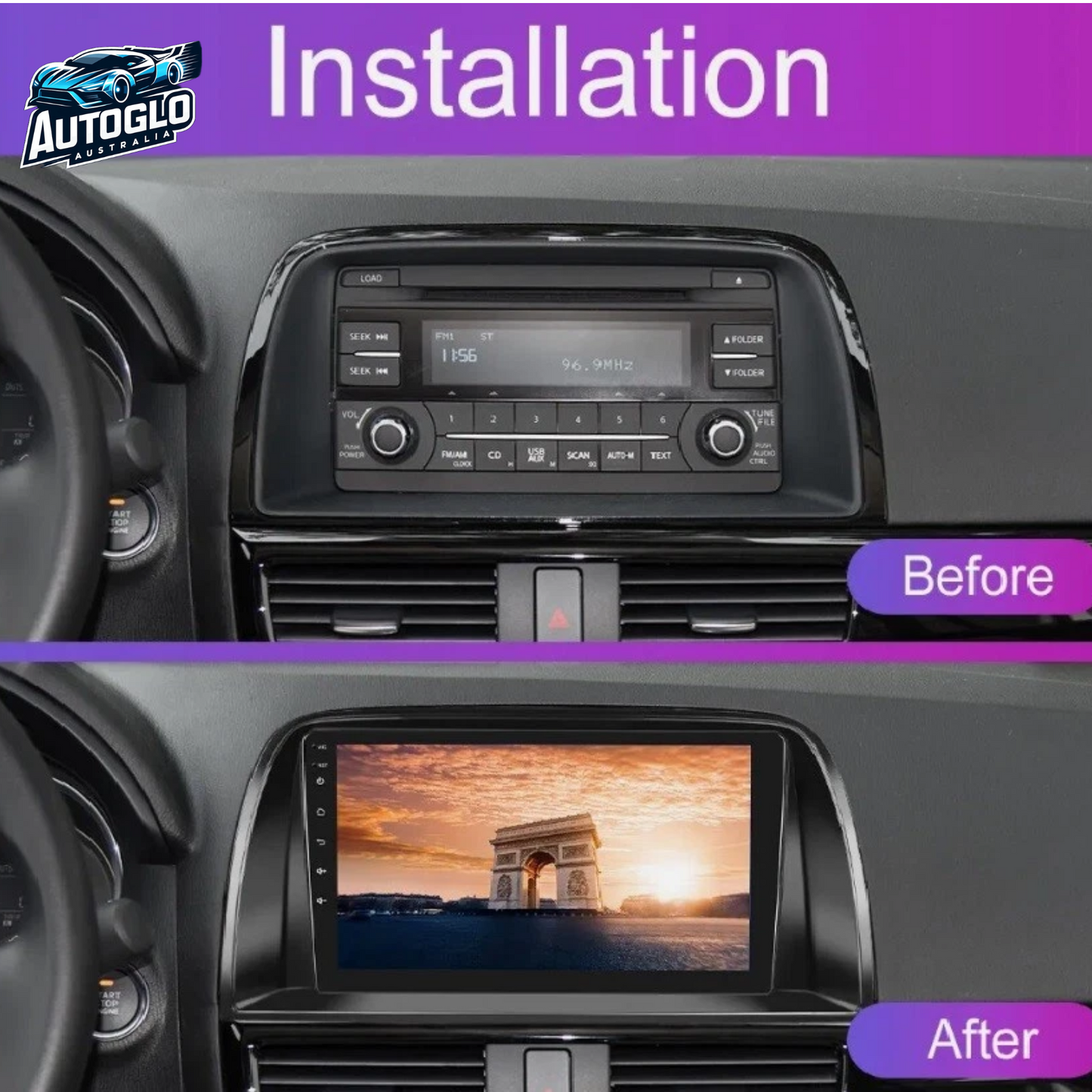 Autoglo Australia 9" (2+32G) Android Carplay BT GPS Stereo for MAZDA CX5 (2012-16)