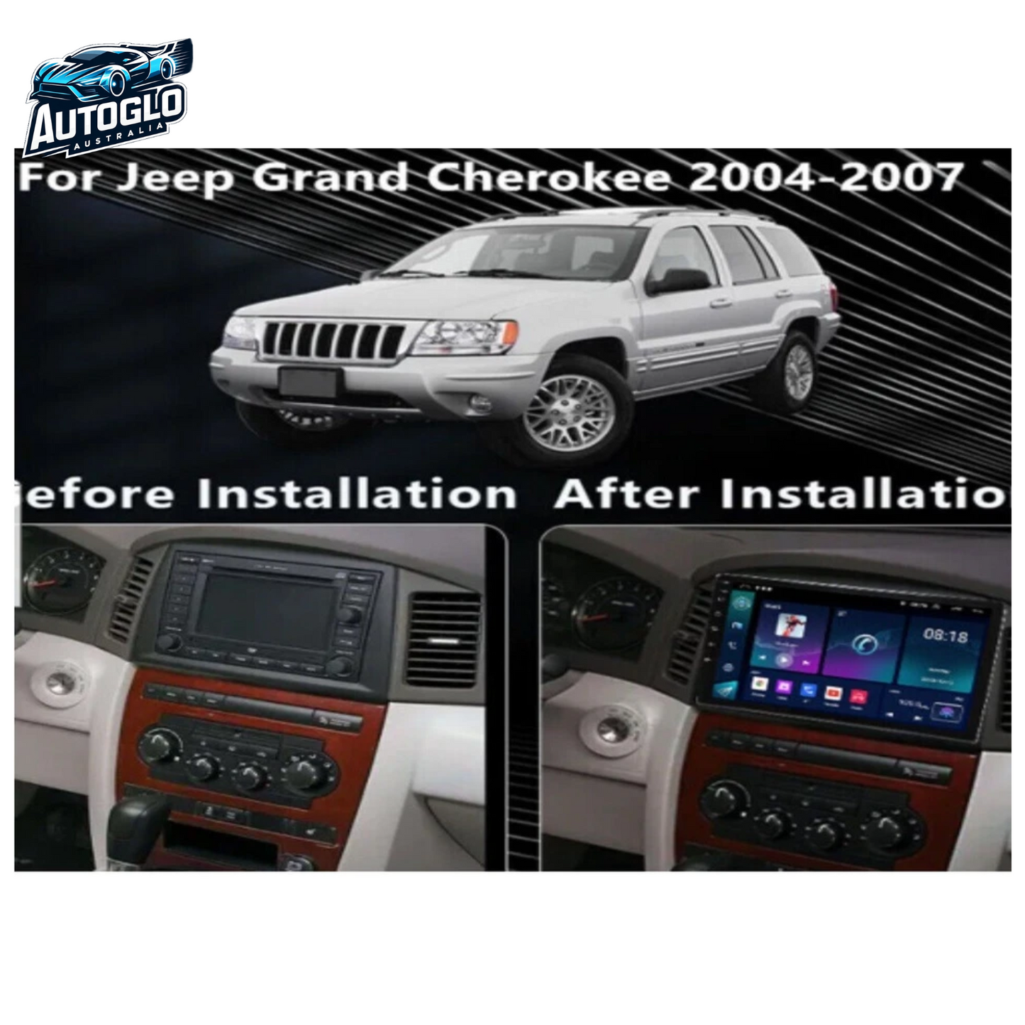 Autoglo Australia 10.1" Android Carplay GPS BT Stereo for JEEP GRAND CHEROKEE (2GB+32GB) 2004-07