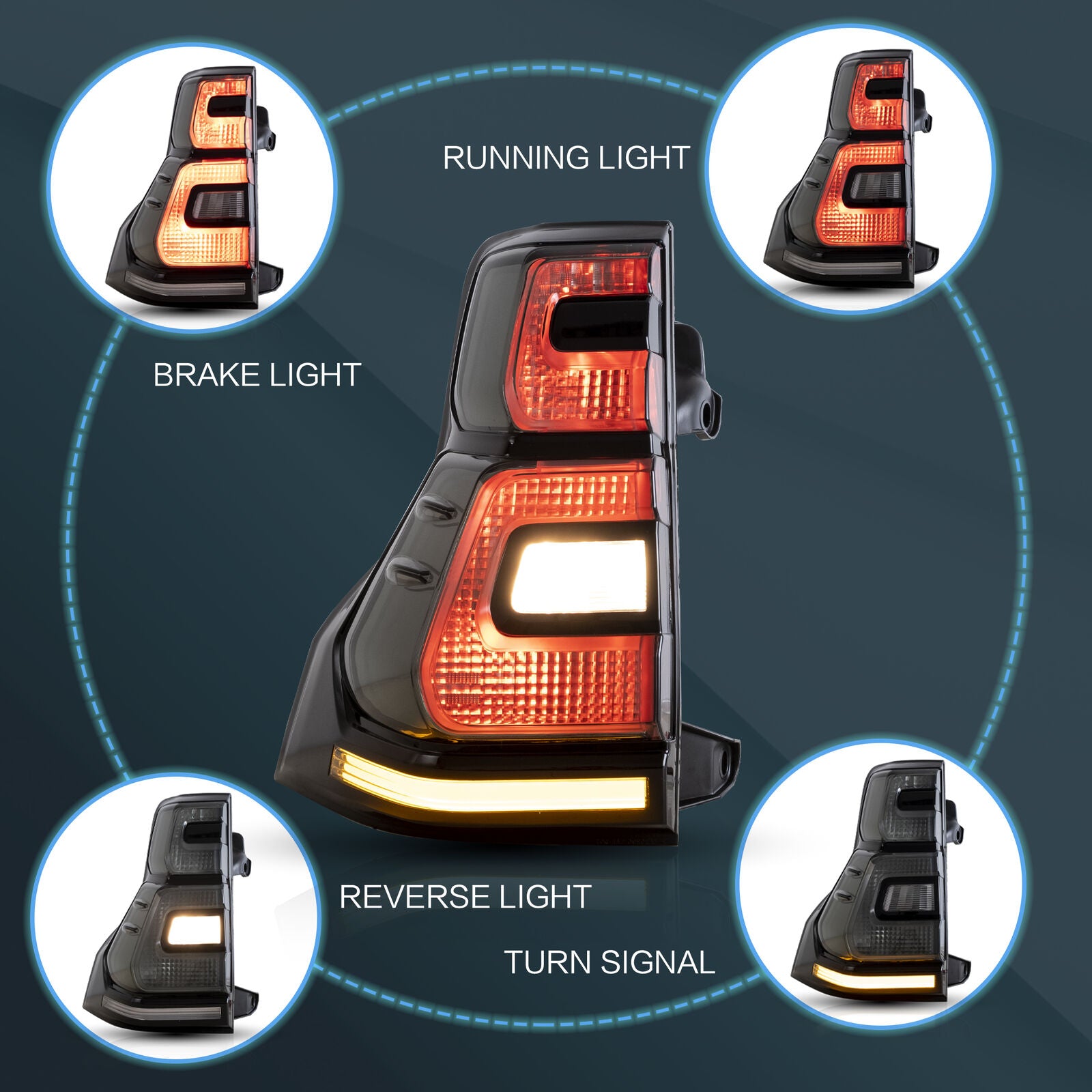 Detailed View of Smoked Lens LED Turn Signals with Sequential Indicators