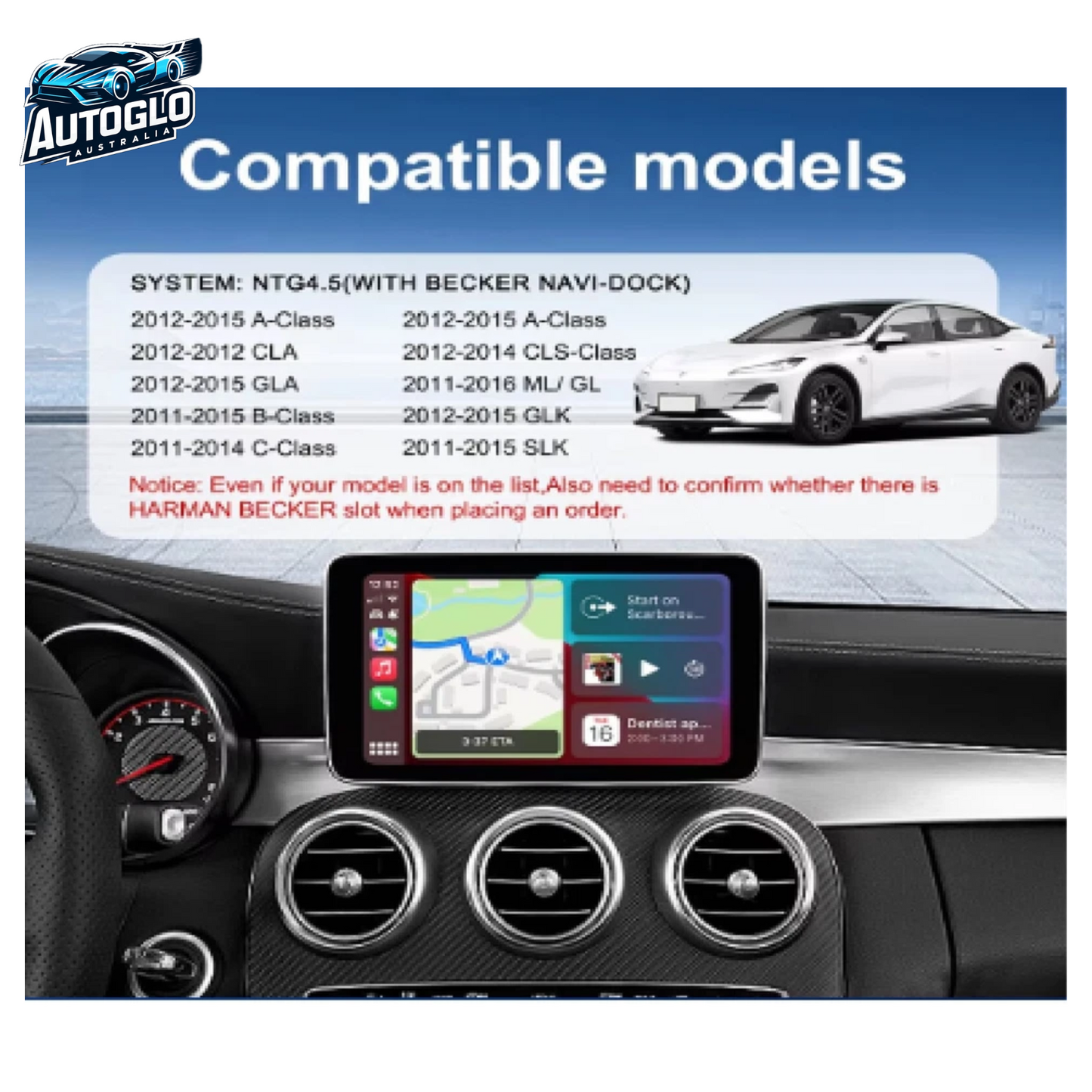 Autoglo Australia Mercedes Benz A B C E CLA GLA GLK ML Sprinter NTG 4.5 Becker (Carplay Android)