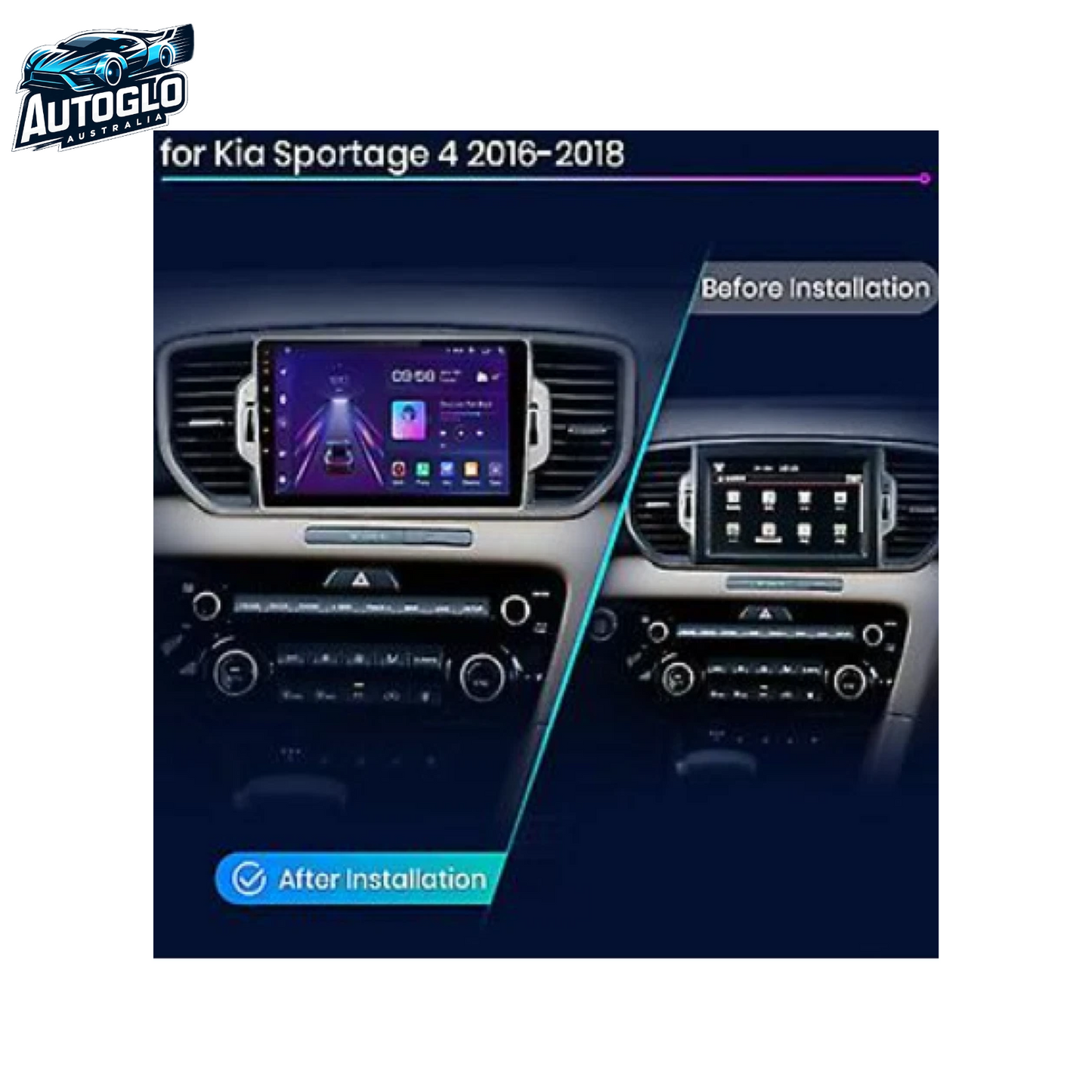 Autoglo Australia 9" (2G+32G) GPS BT WiFi Carplay Android 13 Stereo For KIA SPORTAGE F2 (2016-19)